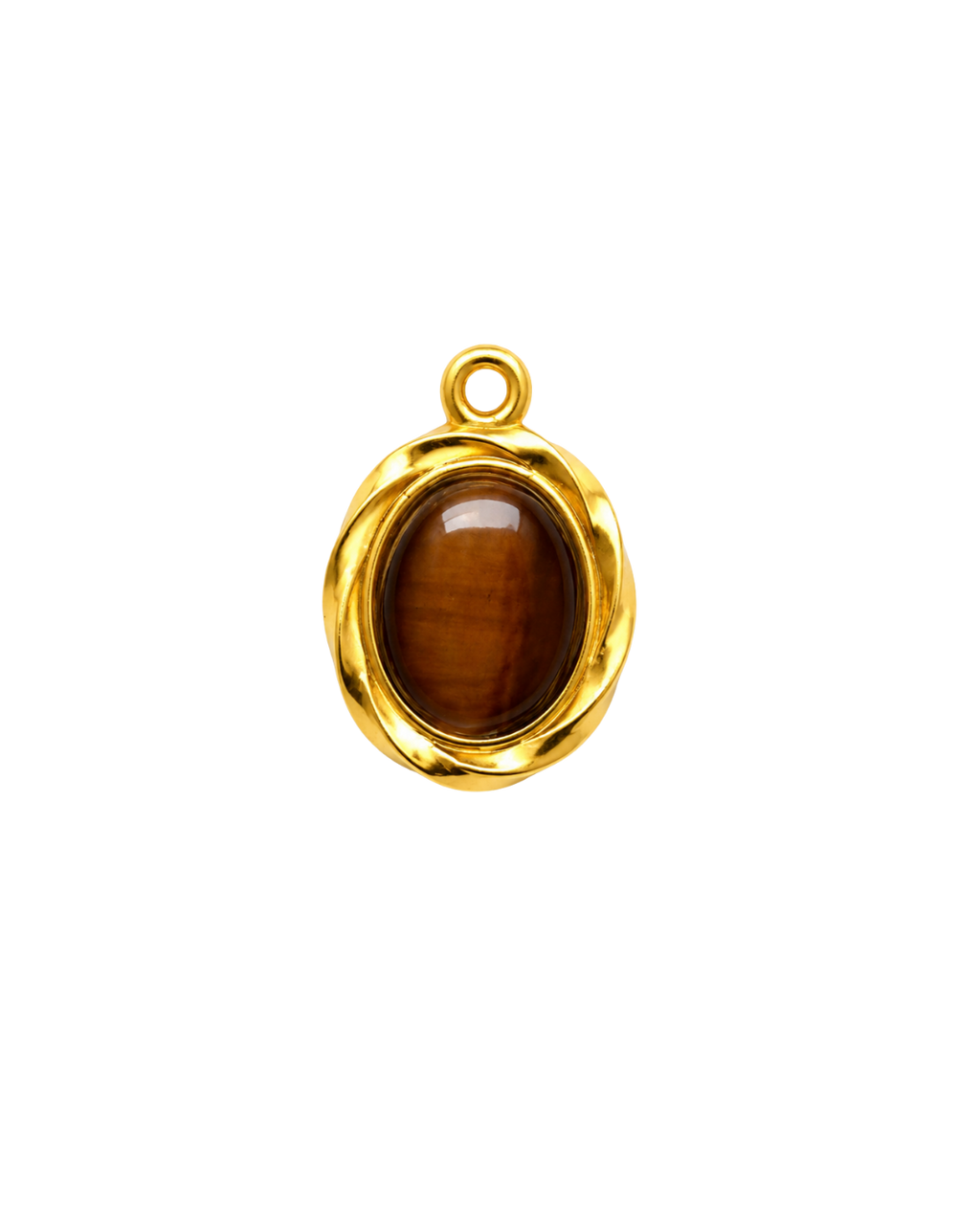 Oval Gemstone Drop Charm