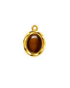 Oval Gemstone Drop Charm