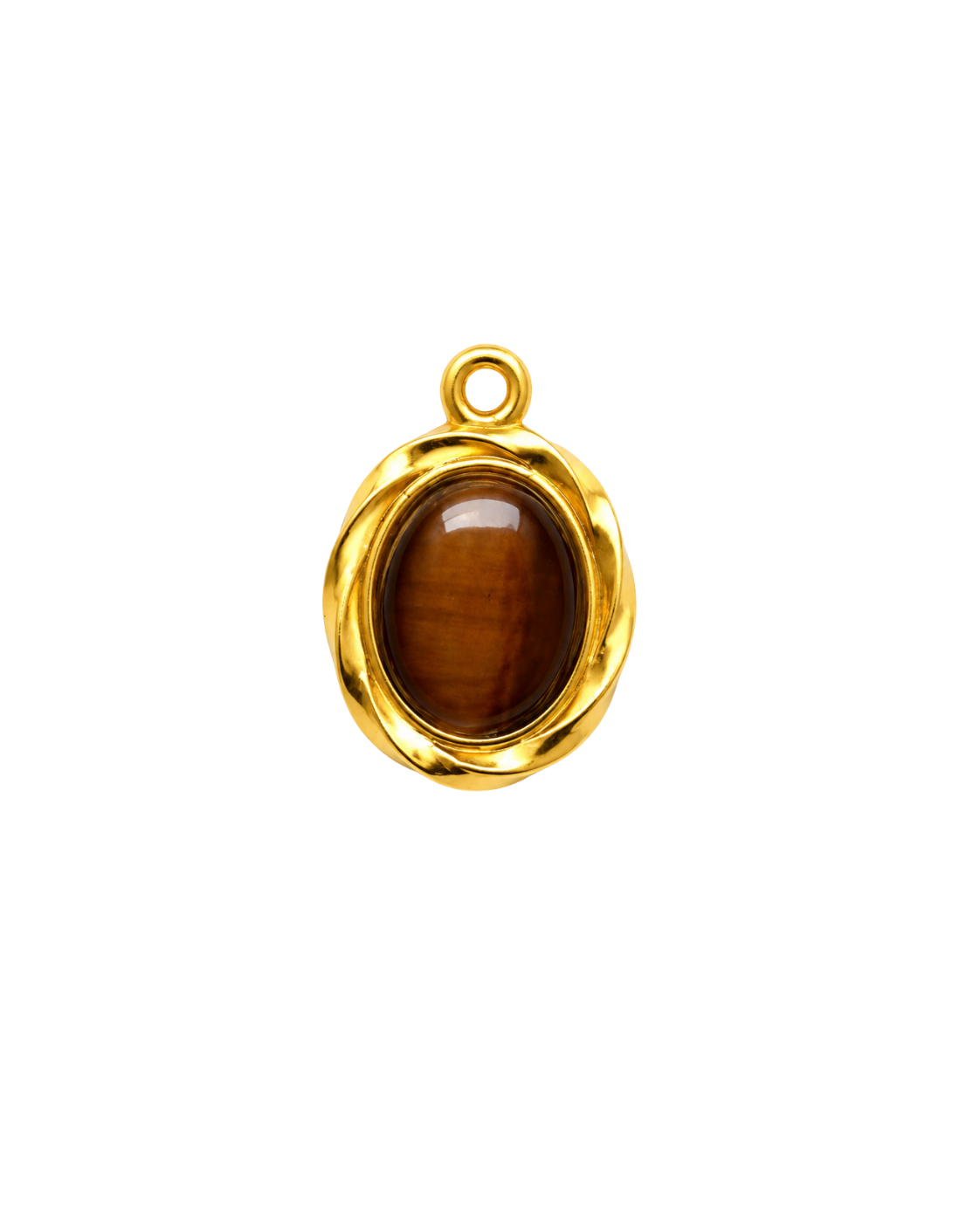 Oval Gemstone Drop Charm