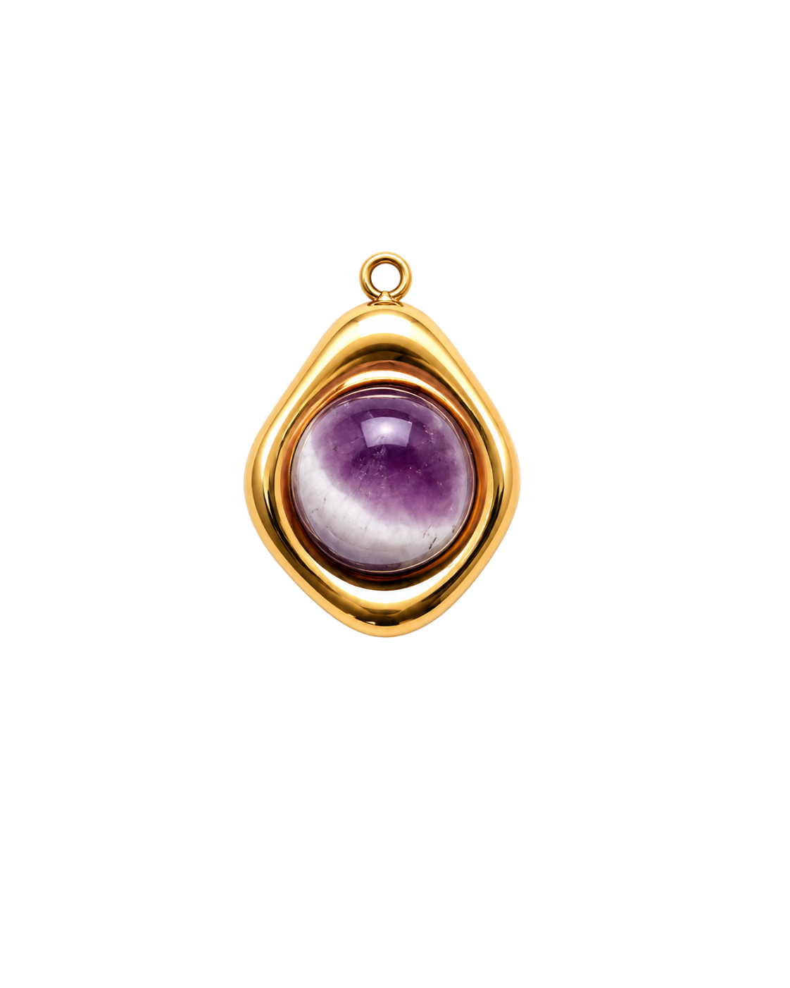 Oval Gemstone Drop Charm