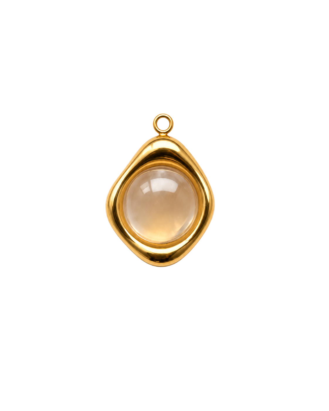 Oval Gemstone Drop Charm