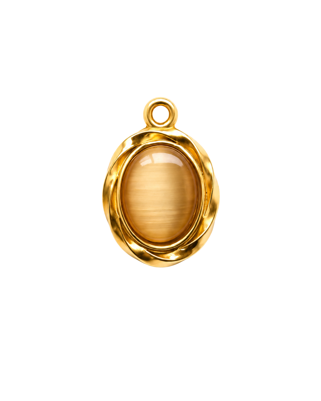 Oval Gemstone Drop Charm