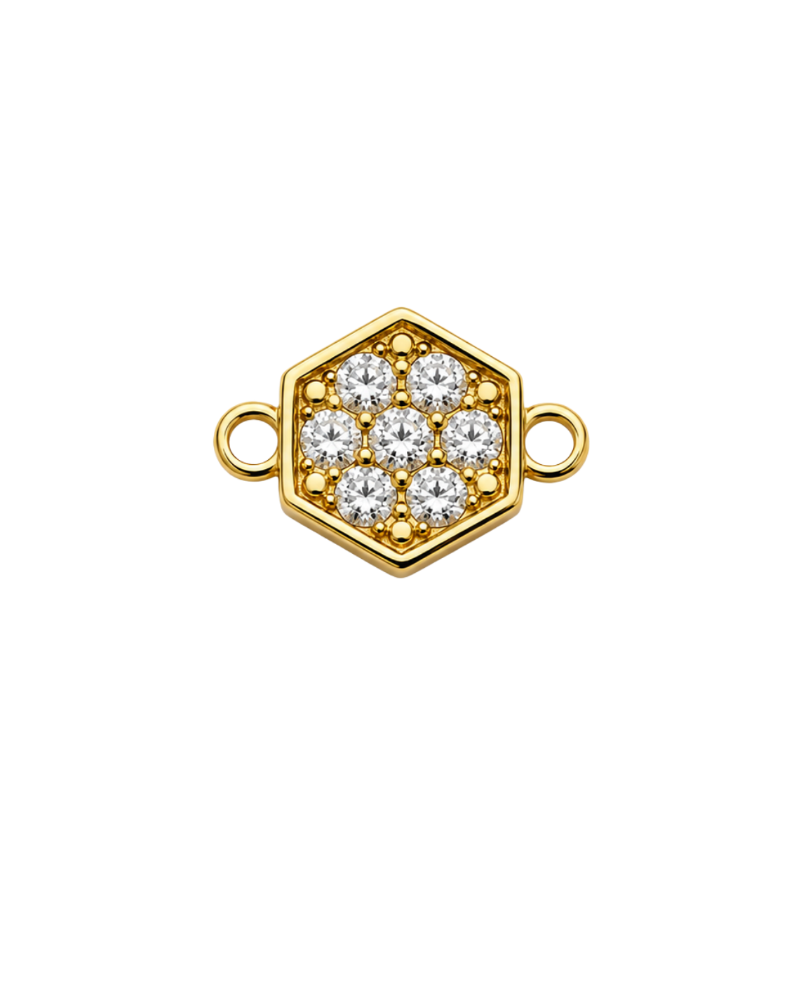 Honeycomb Pave Connector Charm
