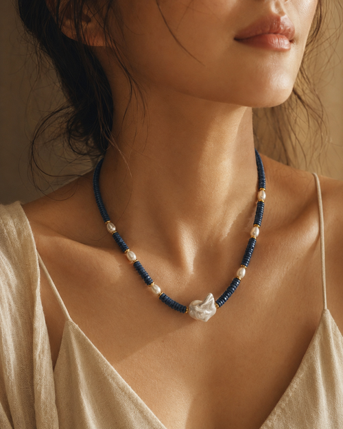 Aegean Pearl Beaded Necklace