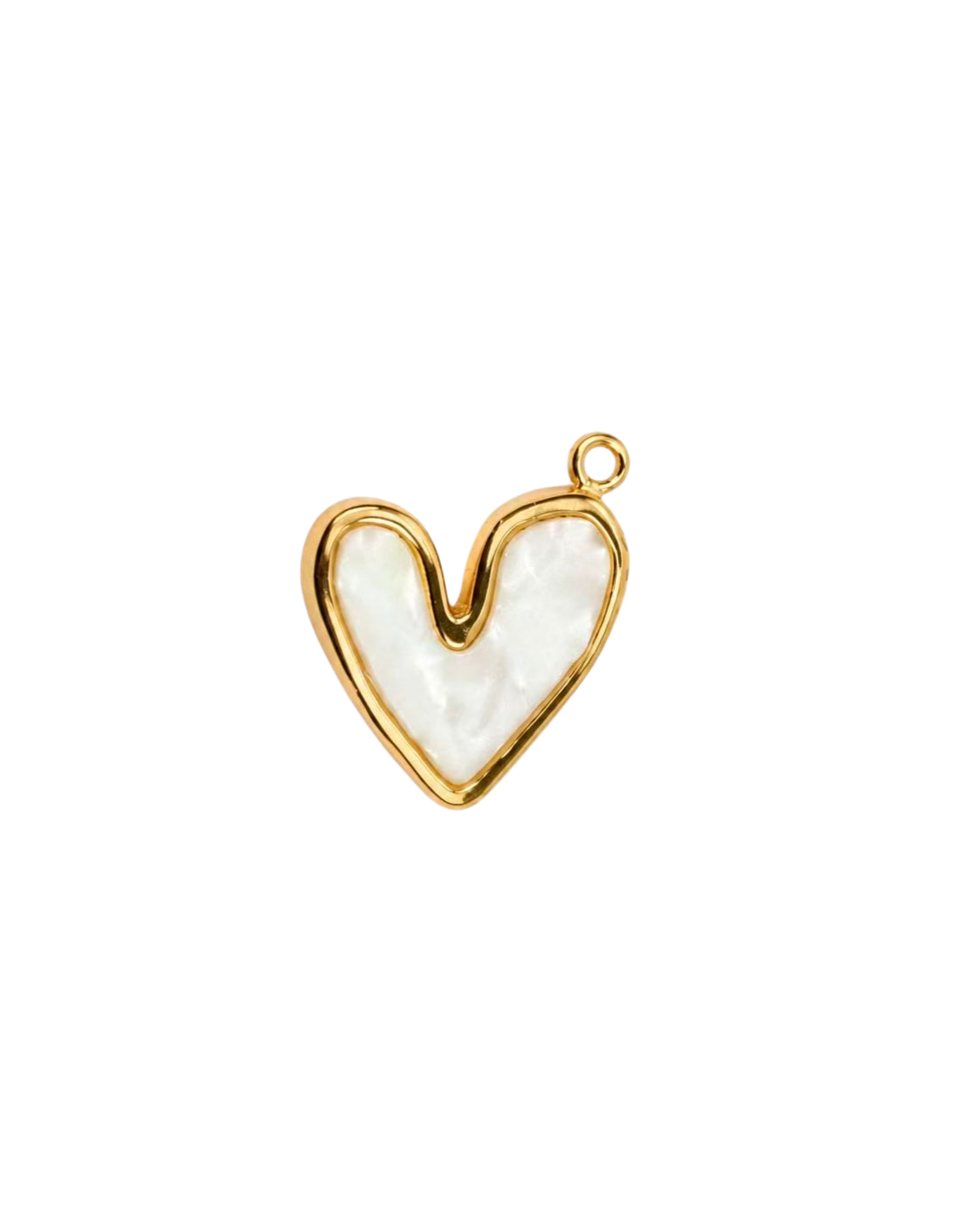 White Heart Charm