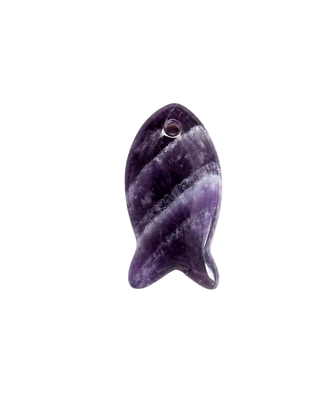 Stone Fish Charm - Amethyst natural stone fish charm, Her Little Charms