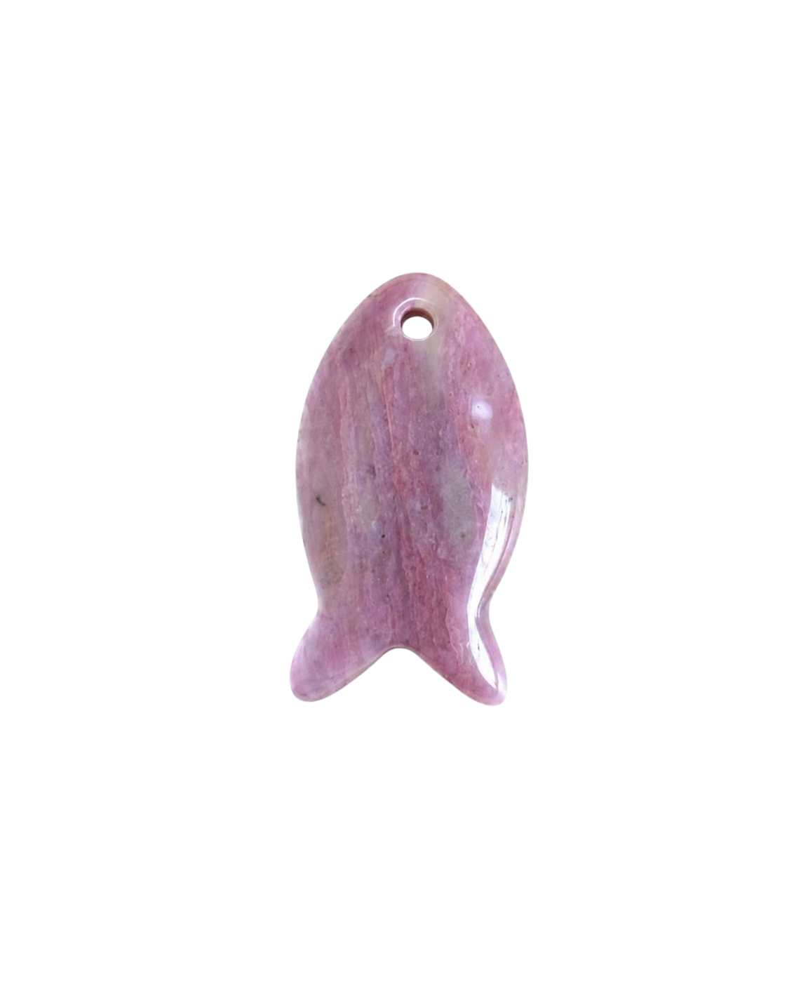 Stone Fish Charm - Rhodonite natural stone fish charm, Her Little Charms