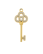Pave Key Charm - gold pave crystal key charm, Her Little Charms