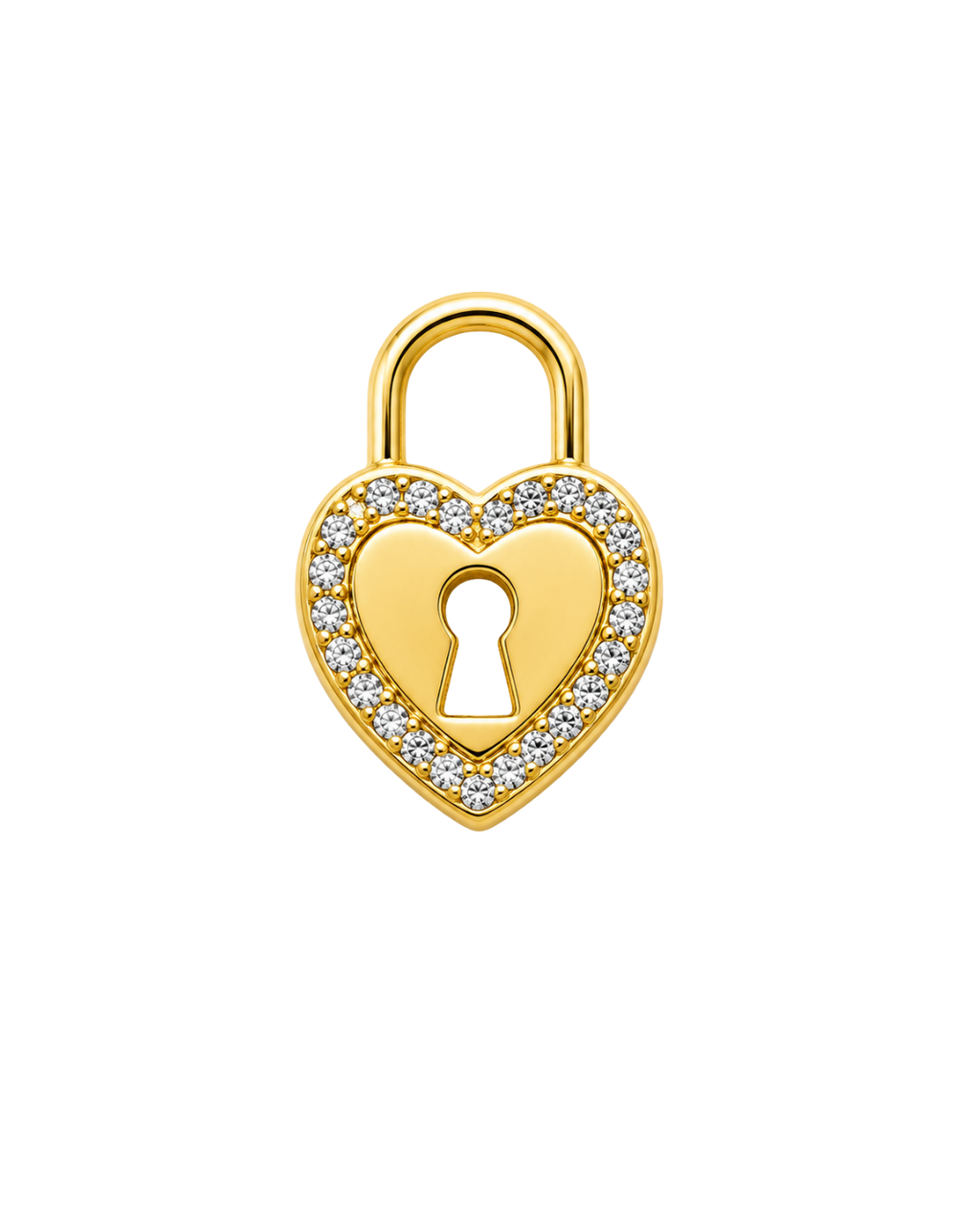 Pave Heart Lock Charm