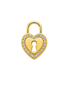 Pave Heart Lock Charm