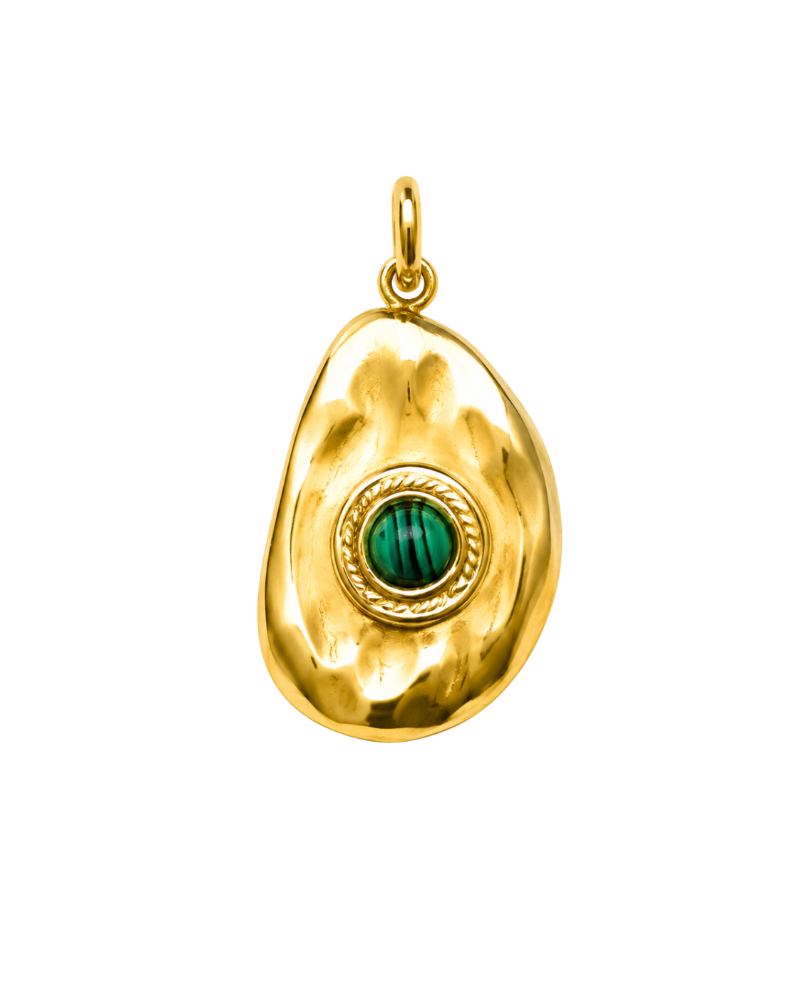 Malachite Pebble Charm