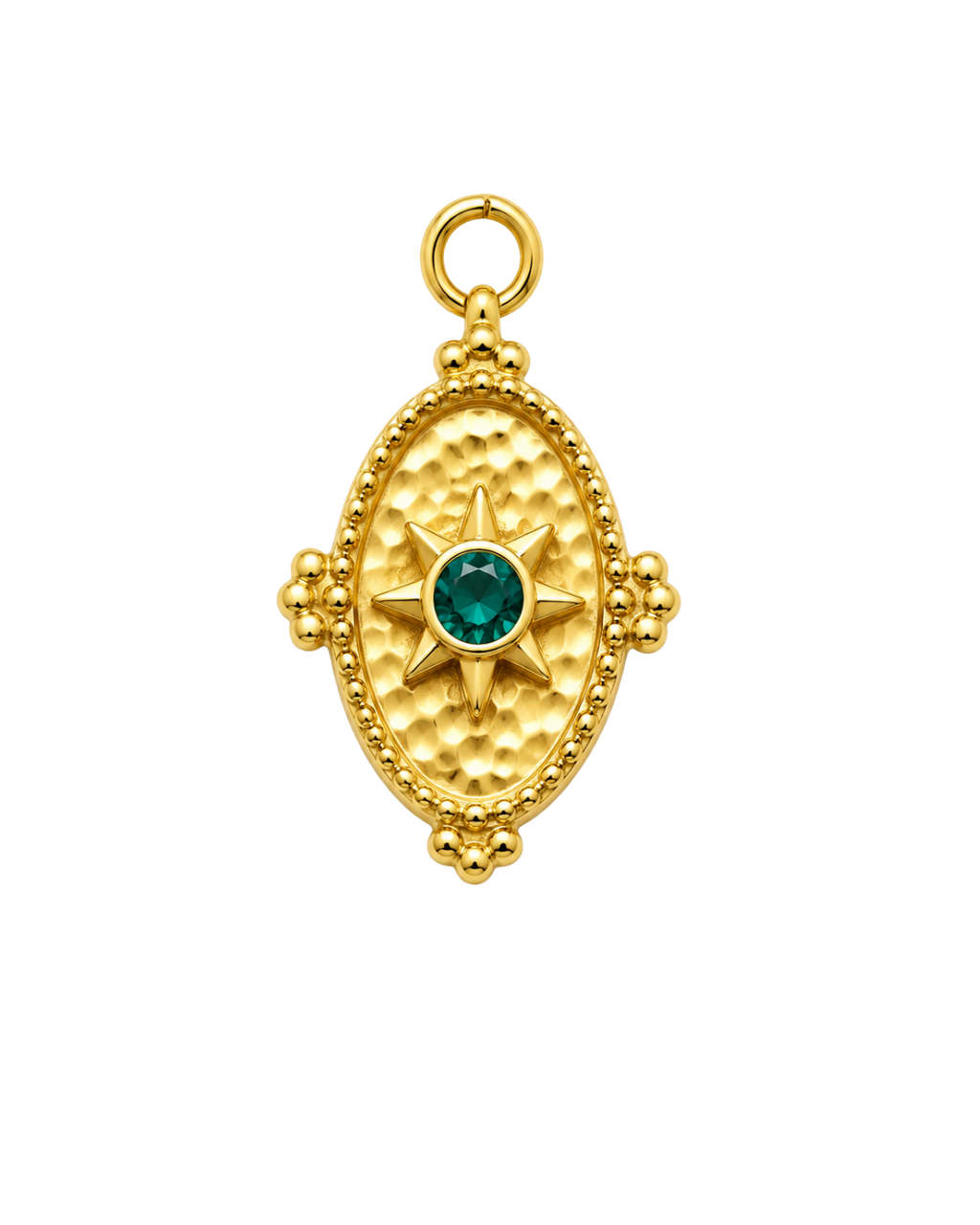 Emerald Star Medallion Charm
