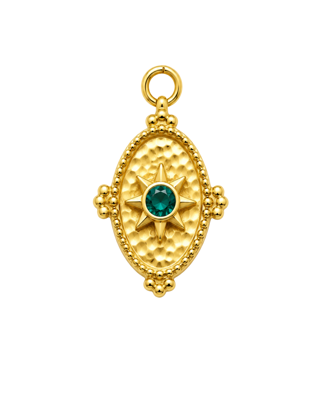 Emerald Star Medallion Charm