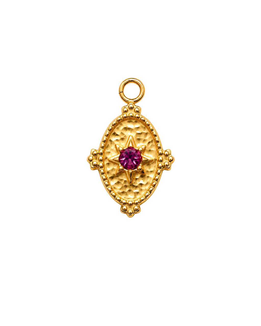 Ruby Star Medallion Charm