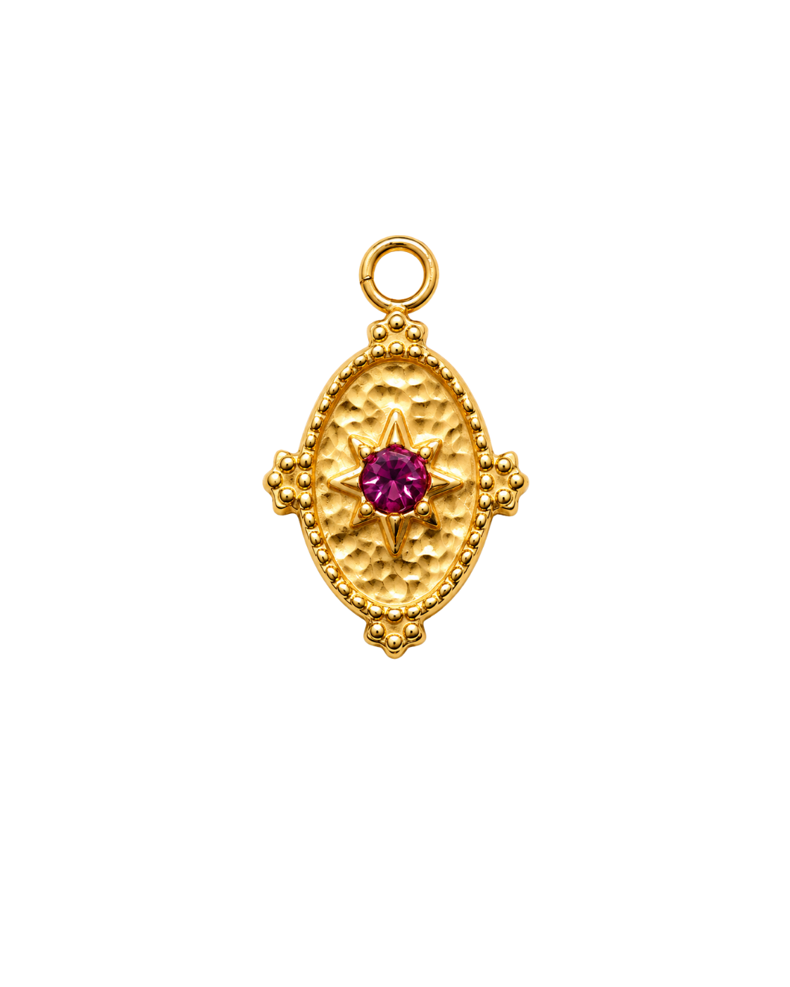 Ruby Star Medallion Charm