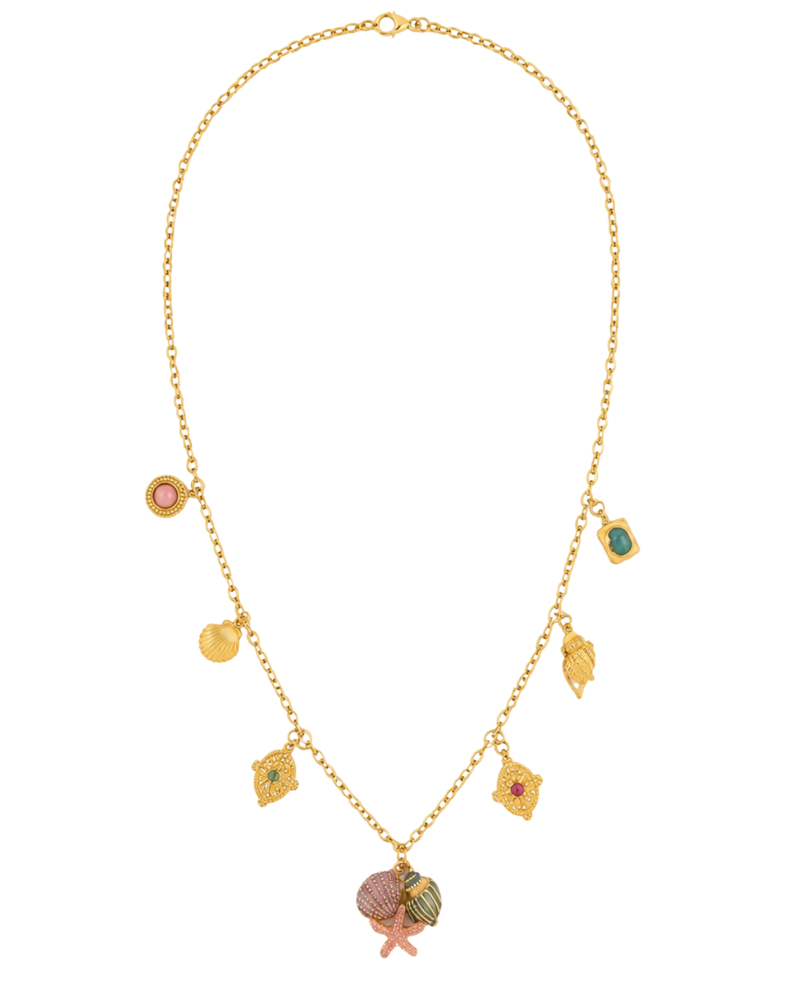 Coraline 18k gold-plated charm necklace with ocean-inspired charms