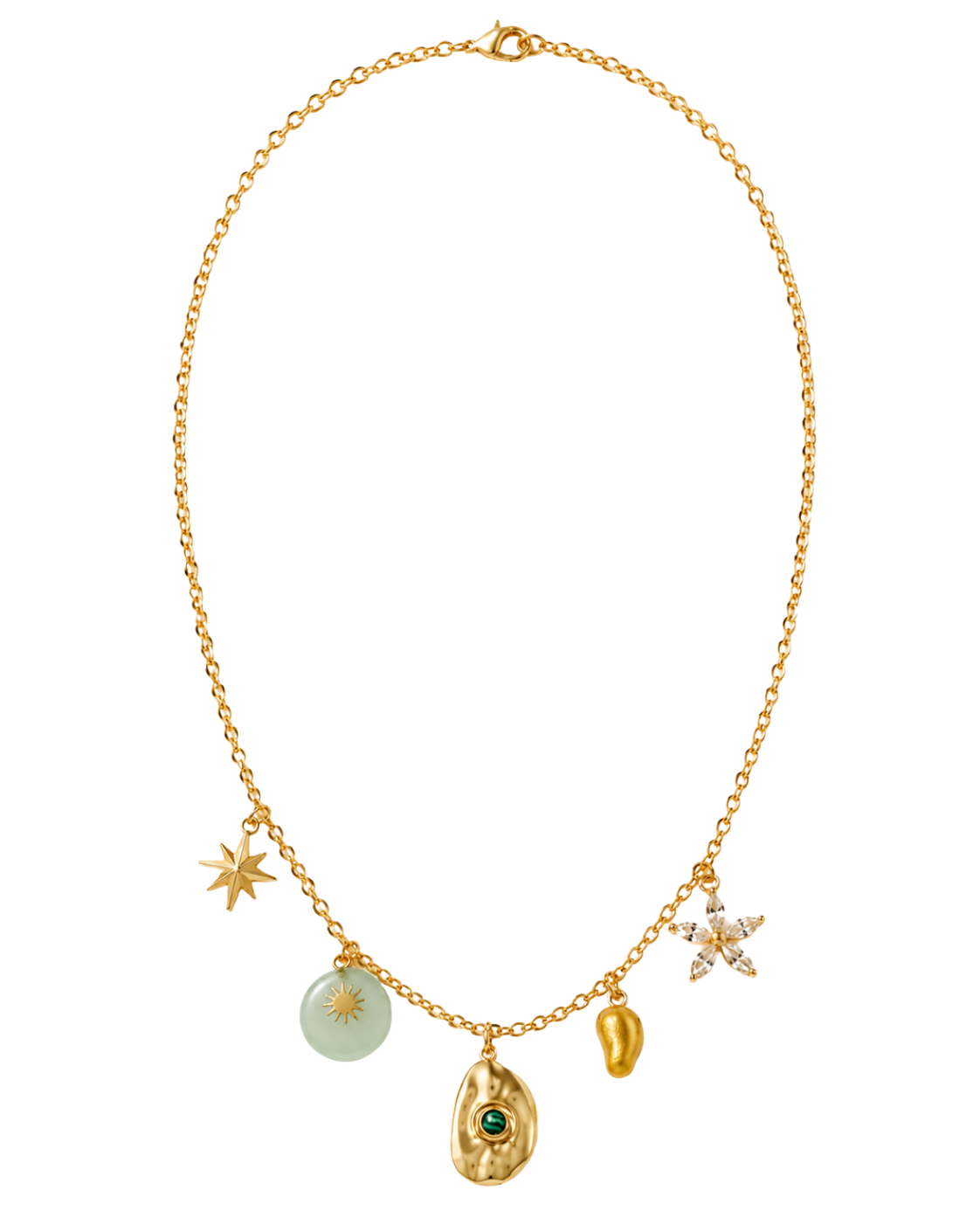 Soleil 18k gold-plated charm-ready necklace with oval link chain